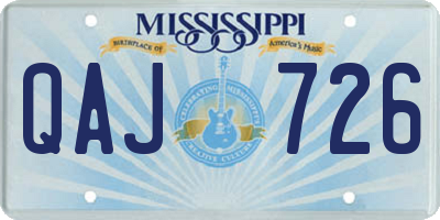 MS license plate QAJ726