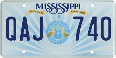 MS license plate QAJ740