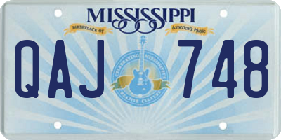 MS license plate QAJ748