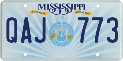 MS license plate QAJ773