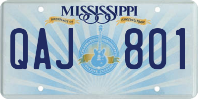 MS license plate QAJ801