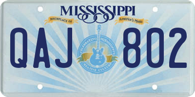 MS license plate QAJ802