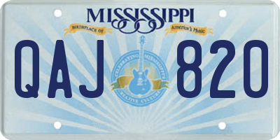 MS license plate QAJ820