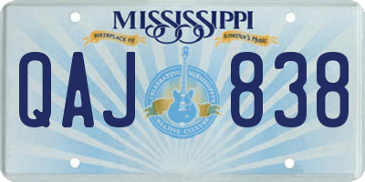 MS license plate QAJ838