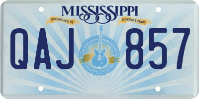 MS license plate QAJ857