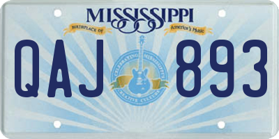 MS license plate QAJ893