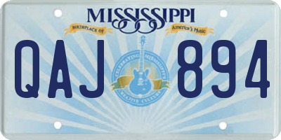 MS license plate QAJ894