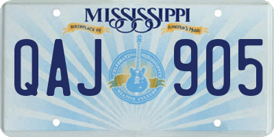MS license plate QAJ905