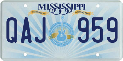 MS license plate QAJ959