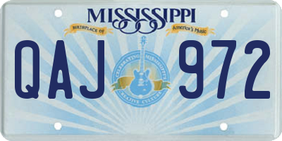 MS license plate QAJ972
