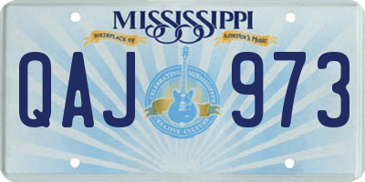MS license plate QAJ973