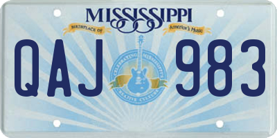 MS license plate QAJ983