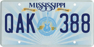 MS license plate QAK388