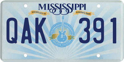 MS license plate QAK391