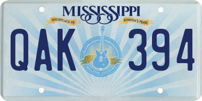 MS license plate QAK394