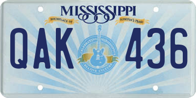 MS license plate QAK436