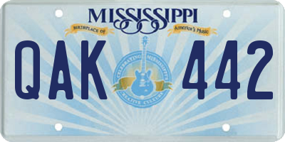 MS license plate QAK442