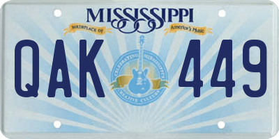 MS license plate QAK449