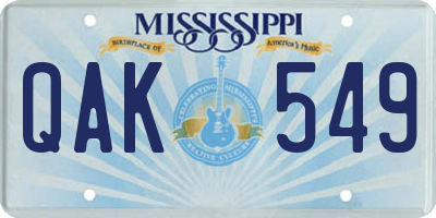 MS license plate QAK549