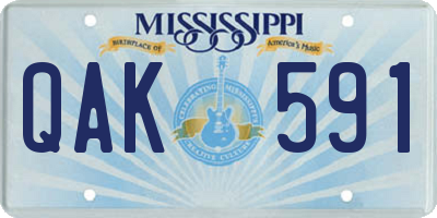 MS license plate QAK591