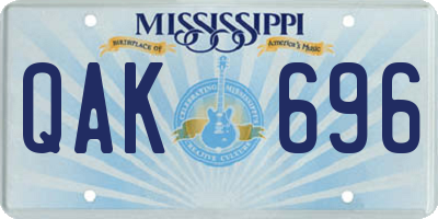 MS license plate QAK696