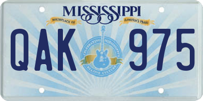 MS license plate QAK975