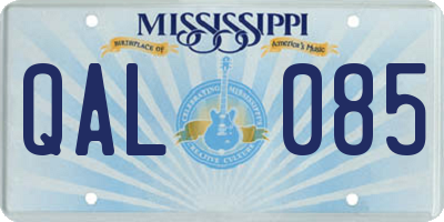 MS license plate QAL085