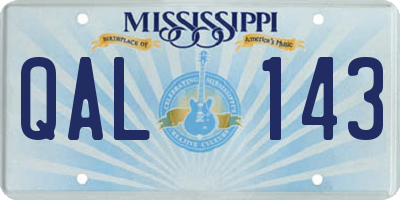 MS license plate QAL143