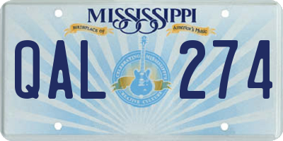 MS license plate QAL274