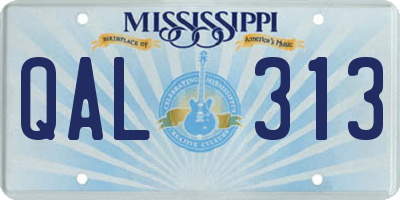 MS license plate QAL313
