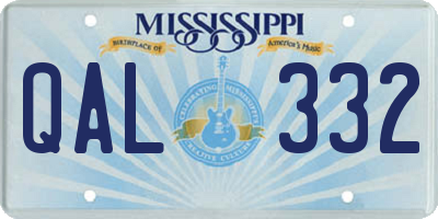 MS license plate QAL332