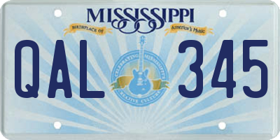 MS license plate QAL345