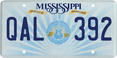 MS license plate QAL392