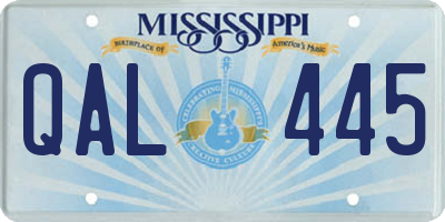 MS license plate QAL445