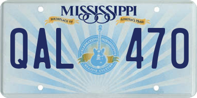 MS license plate QAL470