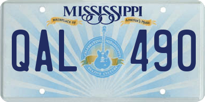 MS license plate QAL490
