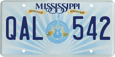 MS license plate QAL542