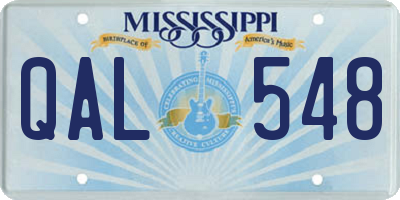 MS license plate QAL548