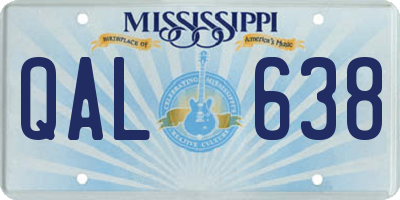 MS license plate QAL638