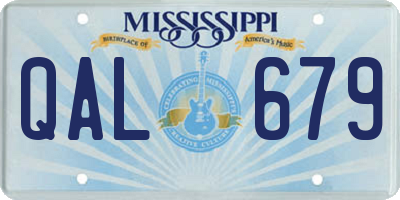 MS license plate QAL679