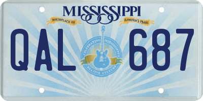 MS license plate QAL687