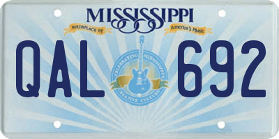 MS license plate QAL692