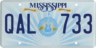MS license plate QAL733