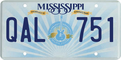 MS license plate QAL751