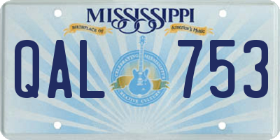 MS license plate QAL753