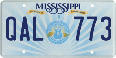 MS license plate QAL773
