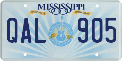 MS license plate QAL905