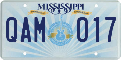 MS license plate QAM017