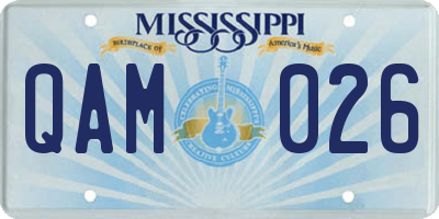 MS license plate QAM026