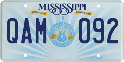 MS license plate QAM092